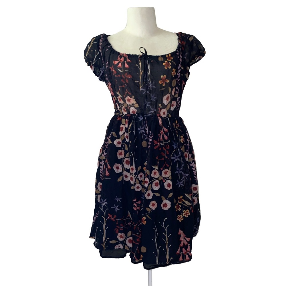 Giorgio Armani Black Floral Print Dress